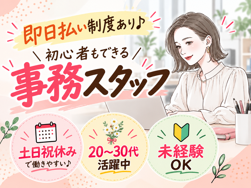 【派遣社員】注文情報の入力などの事務（未経験・第二新卒OK）